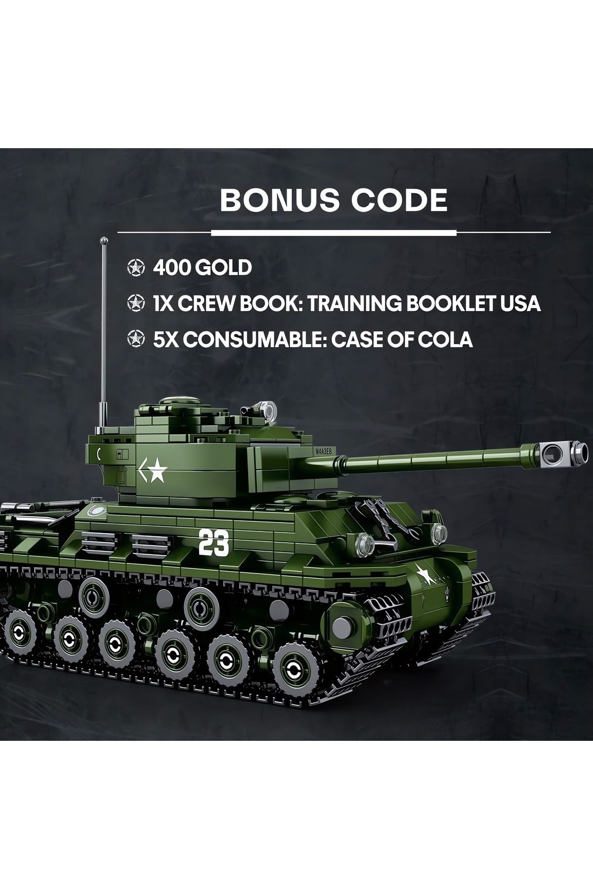 REOBRIX-1/30 M4 Sherman Tank,Technical Block Building Kit (836 Parts) 3