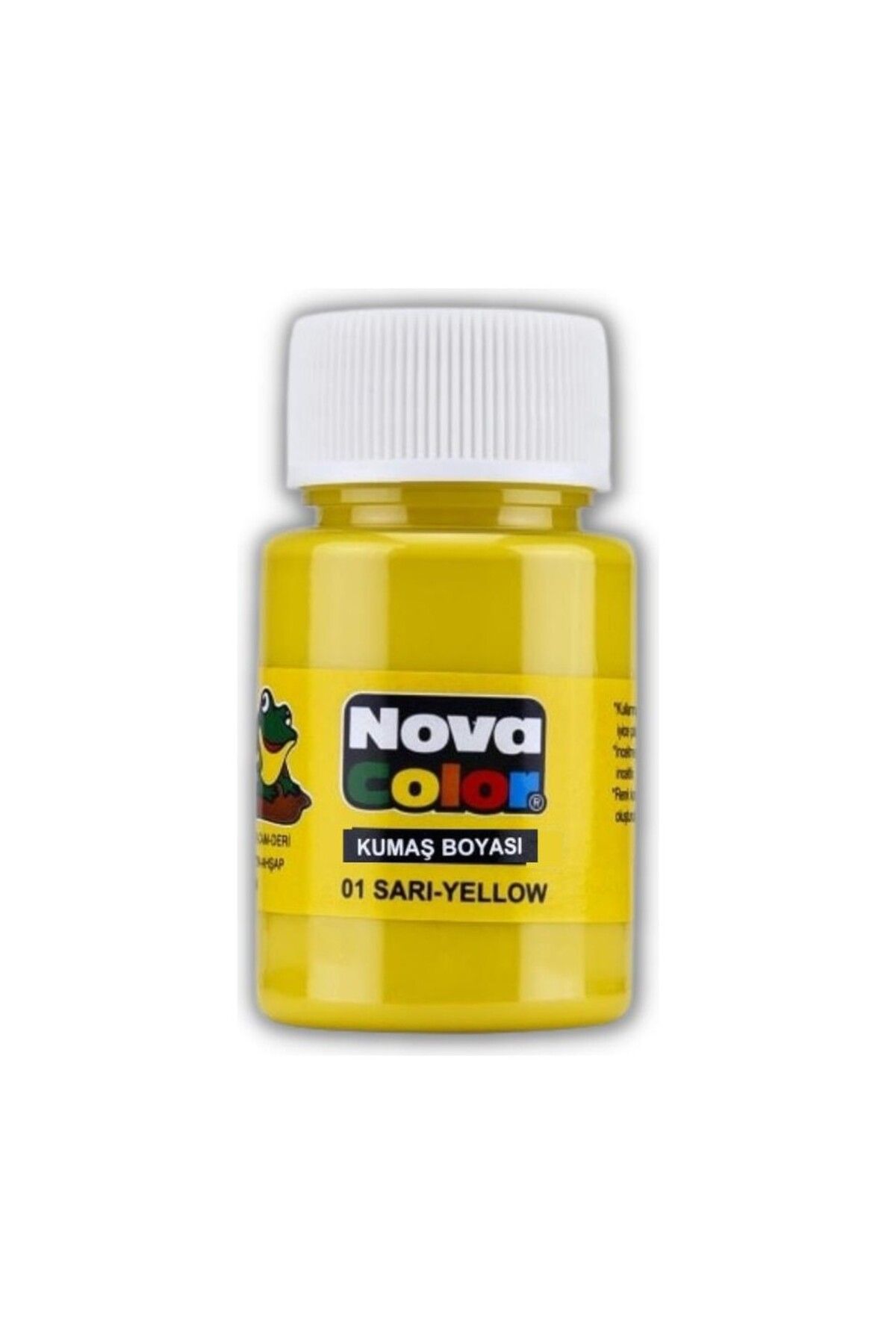 Nova Color Kumaş boyası, canlı renkler, solmaz, tişört, çanta, tekstil boyası-Sarı Renk 30ml-1 Adet
