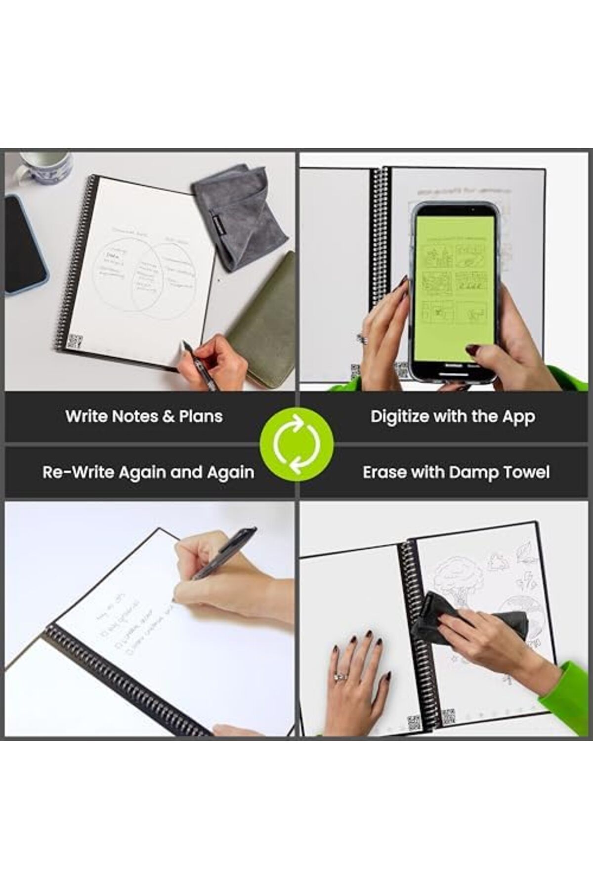Rocketbook-Smart Reusable Notebook - Dot-Grid Eco-Friendly Notebook With 1 Pilot Frixion Pen & 1 Mic 4