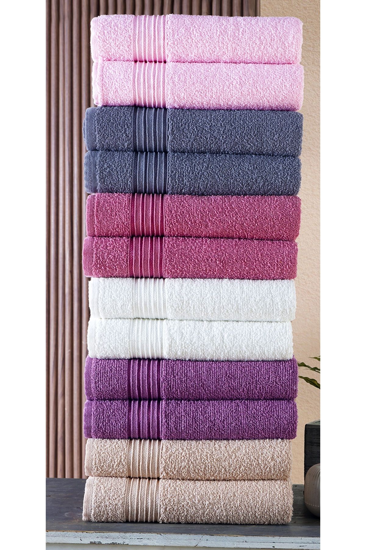 50x90 CM 12'Lİ SEİ EL & YÜZ HAVLU SETİ