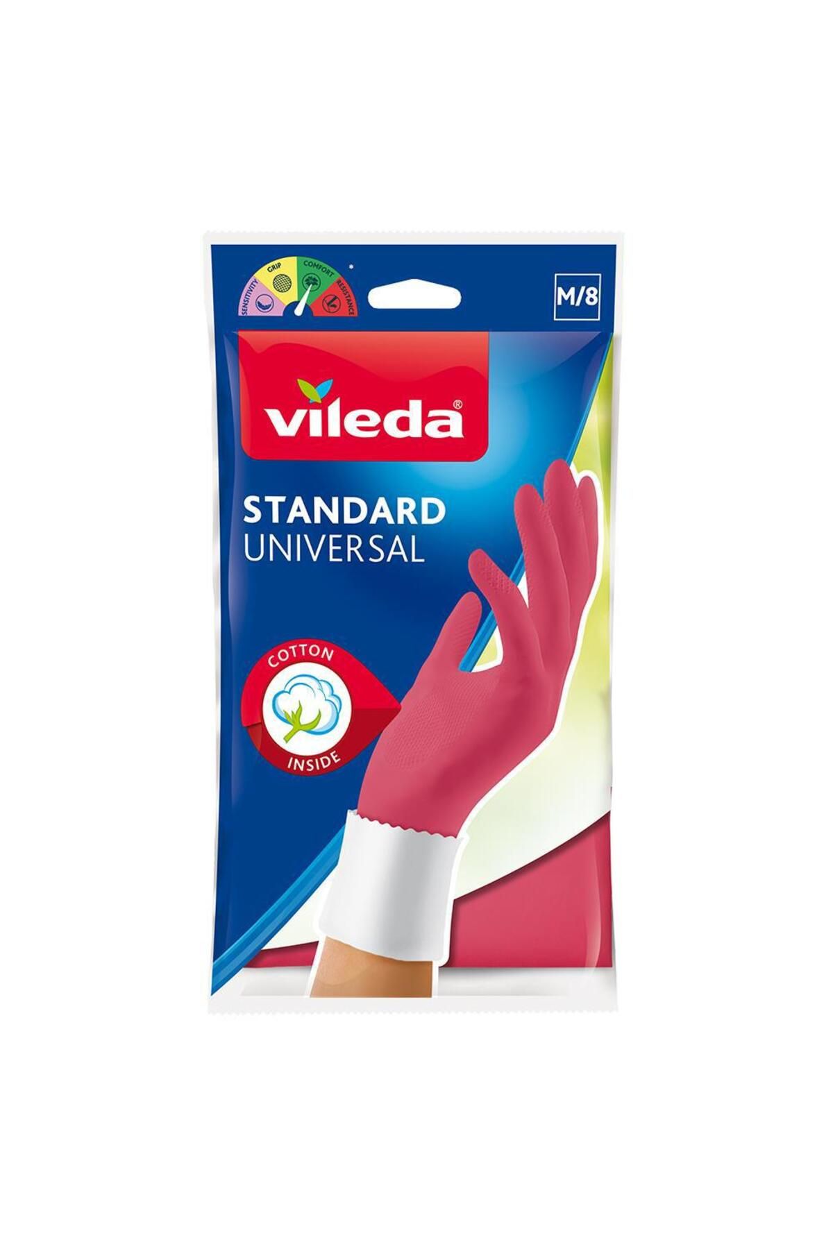 Vileda Standart Universal Temizlik Eldiveni Kırmızı - Medium / No.8