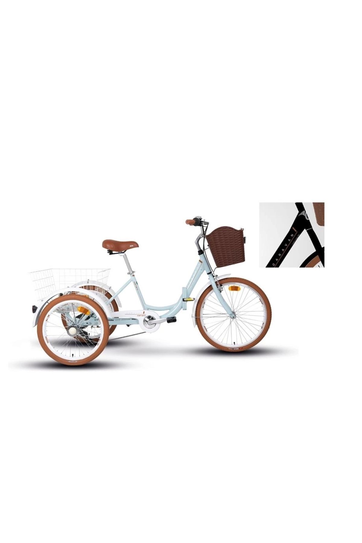 Carraro Caravan Kargo Katlanır Şehir Bisikleti 410h V 24 Jant 6 Vites Siyah Kahverengi