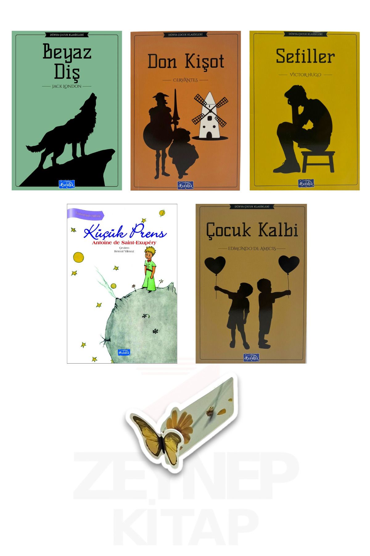 Parıltı Yayınları 5-6-7 ve 8.Sınıflar İçin Klasik Eserler Okuma Dizisi 5 Kitap(Özel Tasarım Kelebek Ayraç Hediye)