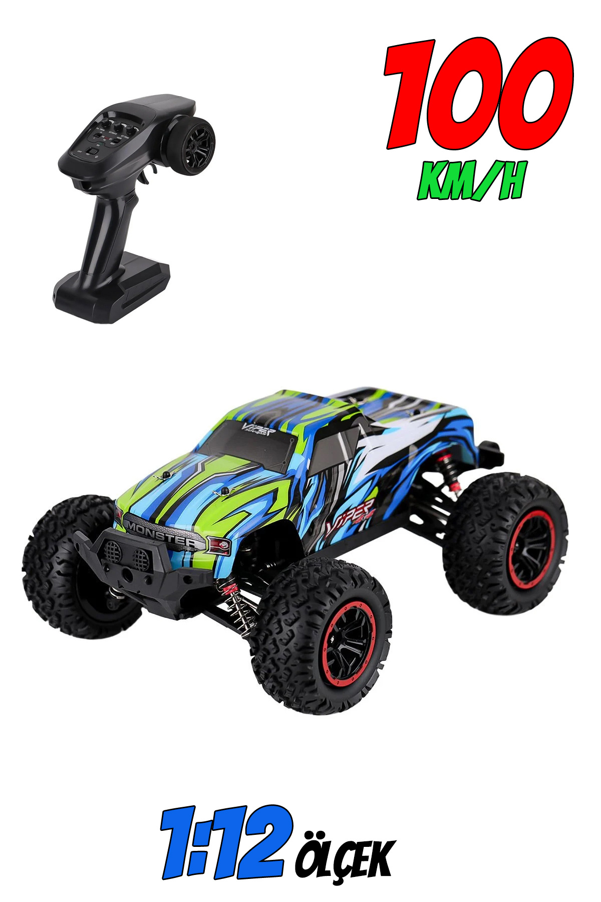 Mofy Baby 1:12 Ölçek 100 km Hız Yapan Metal Alaşım 4x4 Off-Road RC Araç 2.4GHz Uzaktan Kumandalı RC Araba