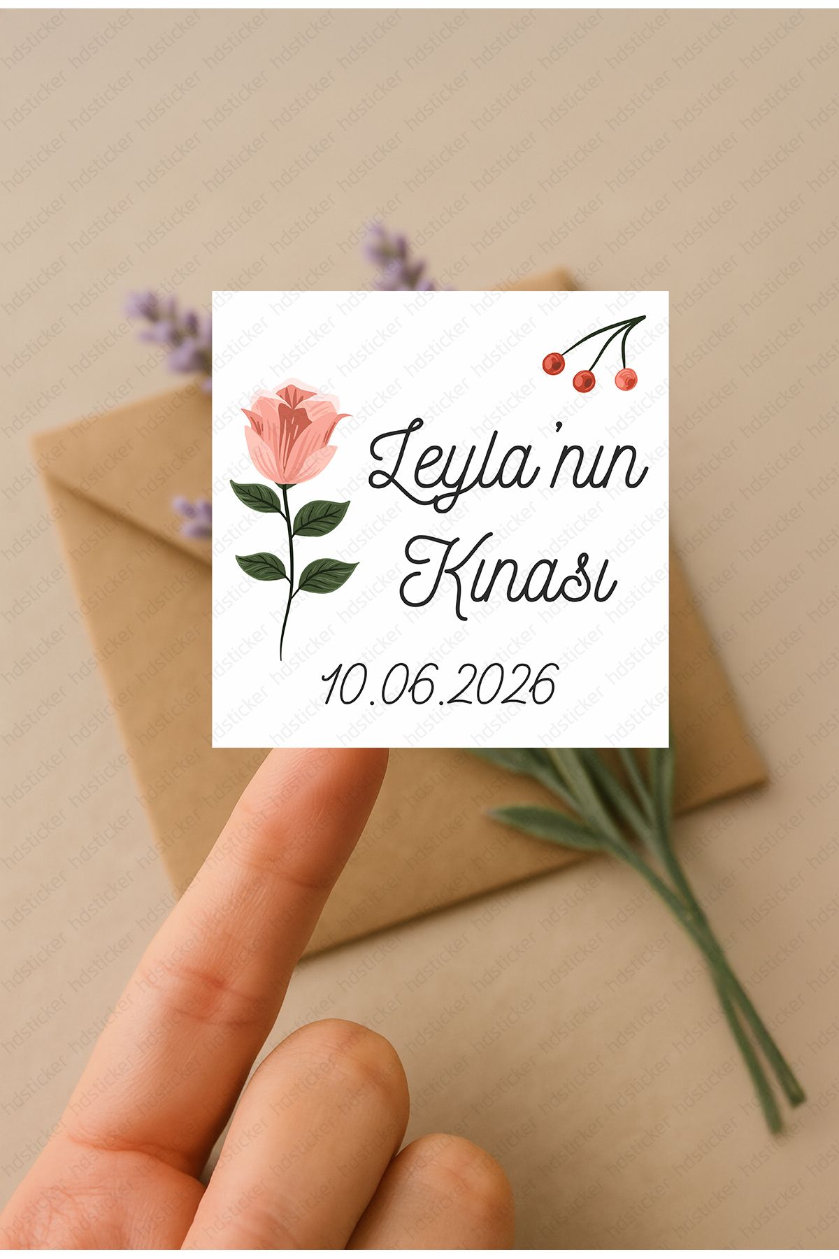 hdsticker 42 Adet Kişiye Özel Kına Nişan Nikah Düğün Sünnet Bebek Firma Etiket Sticker Hediye ve Çikolata P43