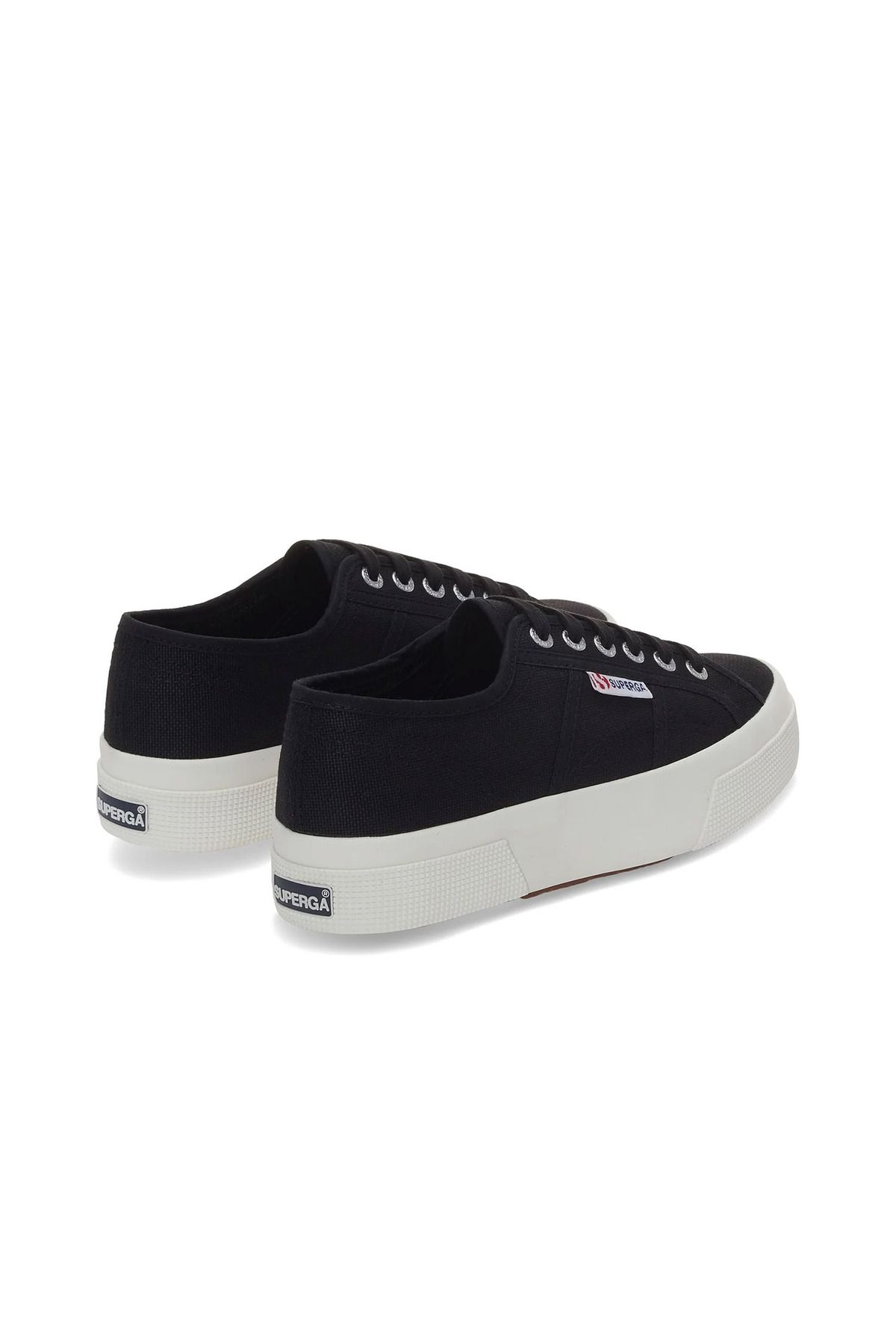 Superga-2740 Platforma Unisex černo-béžové bezkové tenisky 3