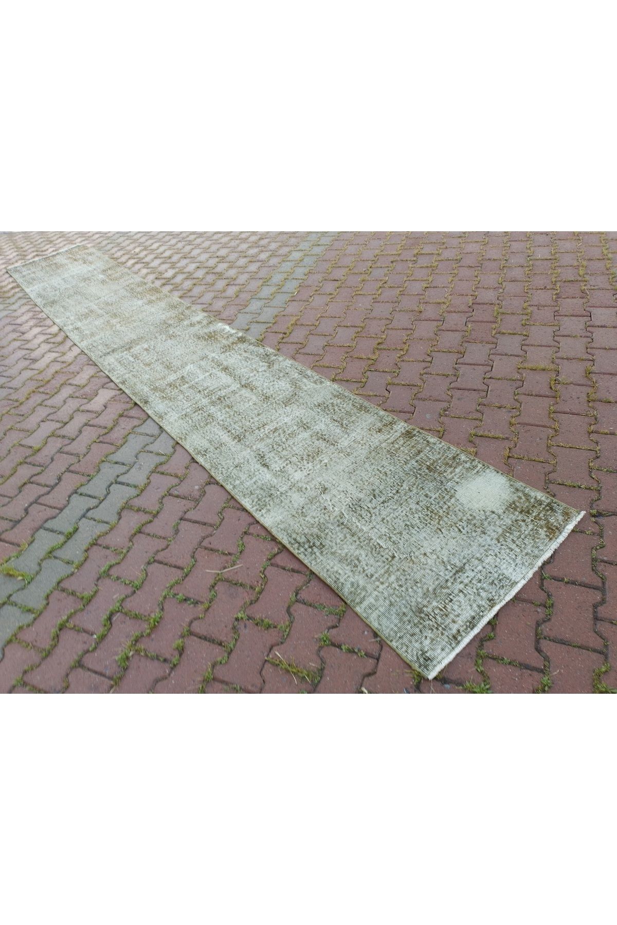 ŞAHMERDANOĞLU Şahmerdanoğlu 78 x 515 Cm El Dokuma Vintec-Eskitme-Boyama Extra Uzun Yolluk Halı, Villa Dekor f32