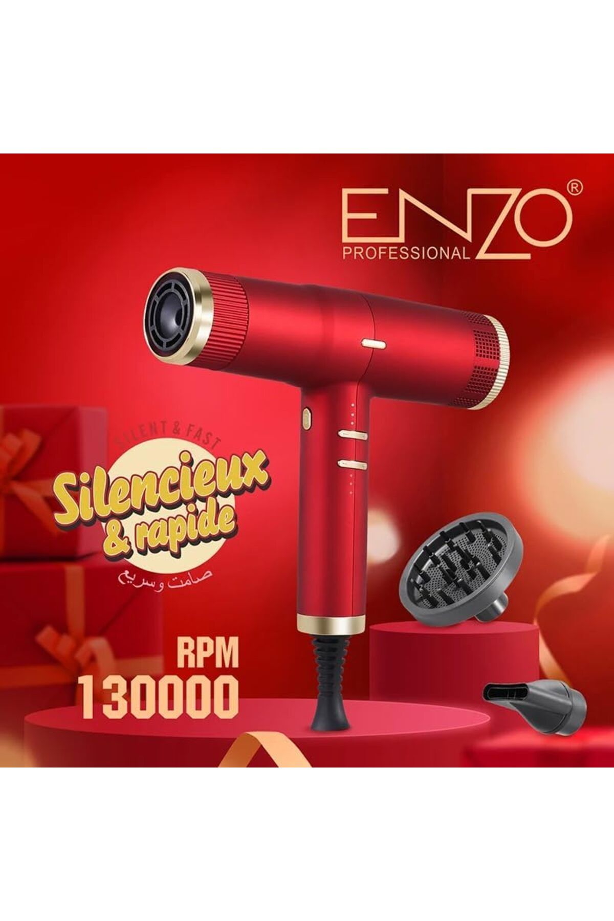 ENZO-EN-1801 High-Speed Ionic Dryer (Pink) - Intl Version 8