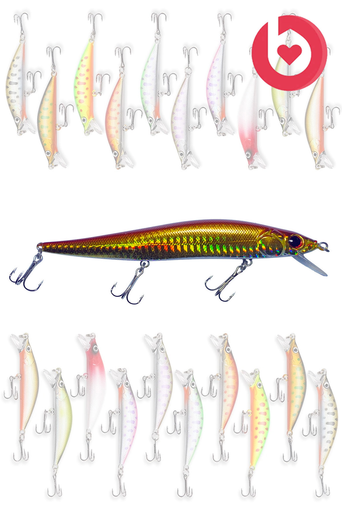 14cm 21g Rapala Fish Bait Behind Lead Fishing Line Bait Set Carbon Steel Needle 5 Colors