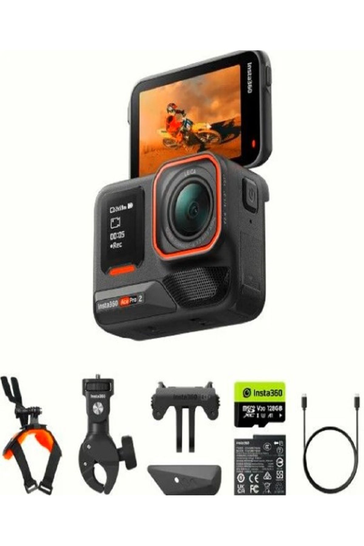 Insta360 Ace Pro 2 Aksiyon Kamerası Motorcycle Bundle