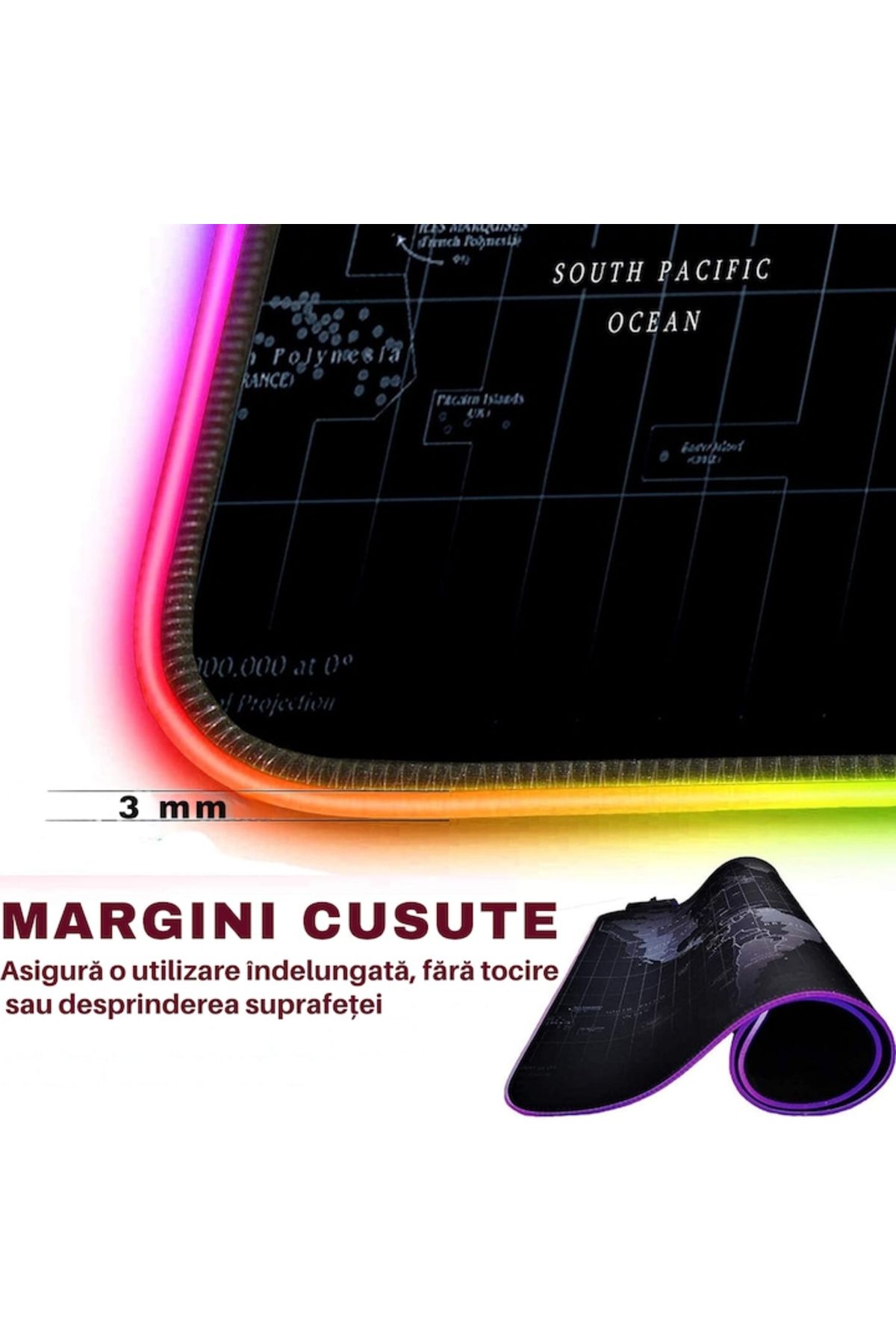 varioshop-VarioShop® Large Rubberized Mousepad, with RGB LED Lighting, for Gaming, Office, Non-slip 8