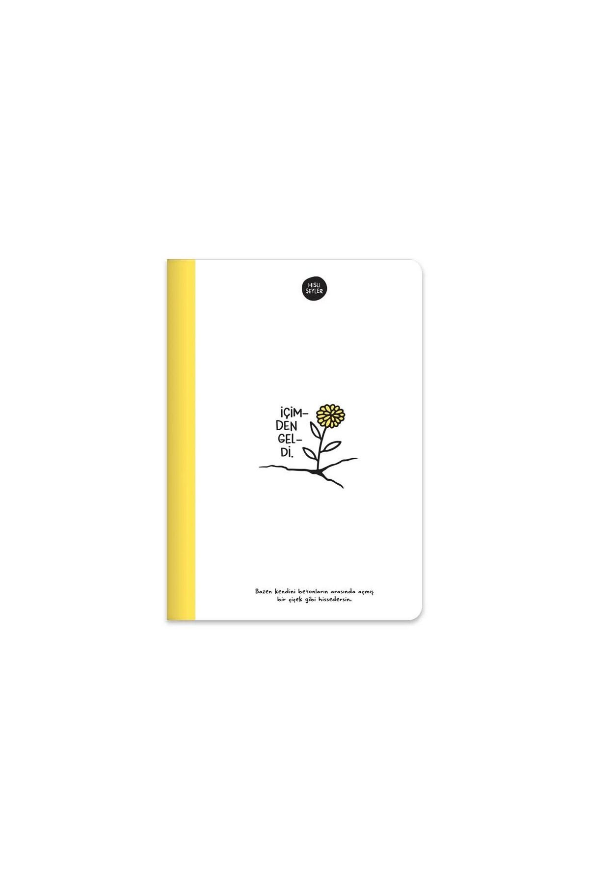 KESKİN COLOR Hisli Şeyler Dikişli "Içimden Geldi" Karton Kapak 80 Sarı Yaprak A5 Çizgili Defter /C9