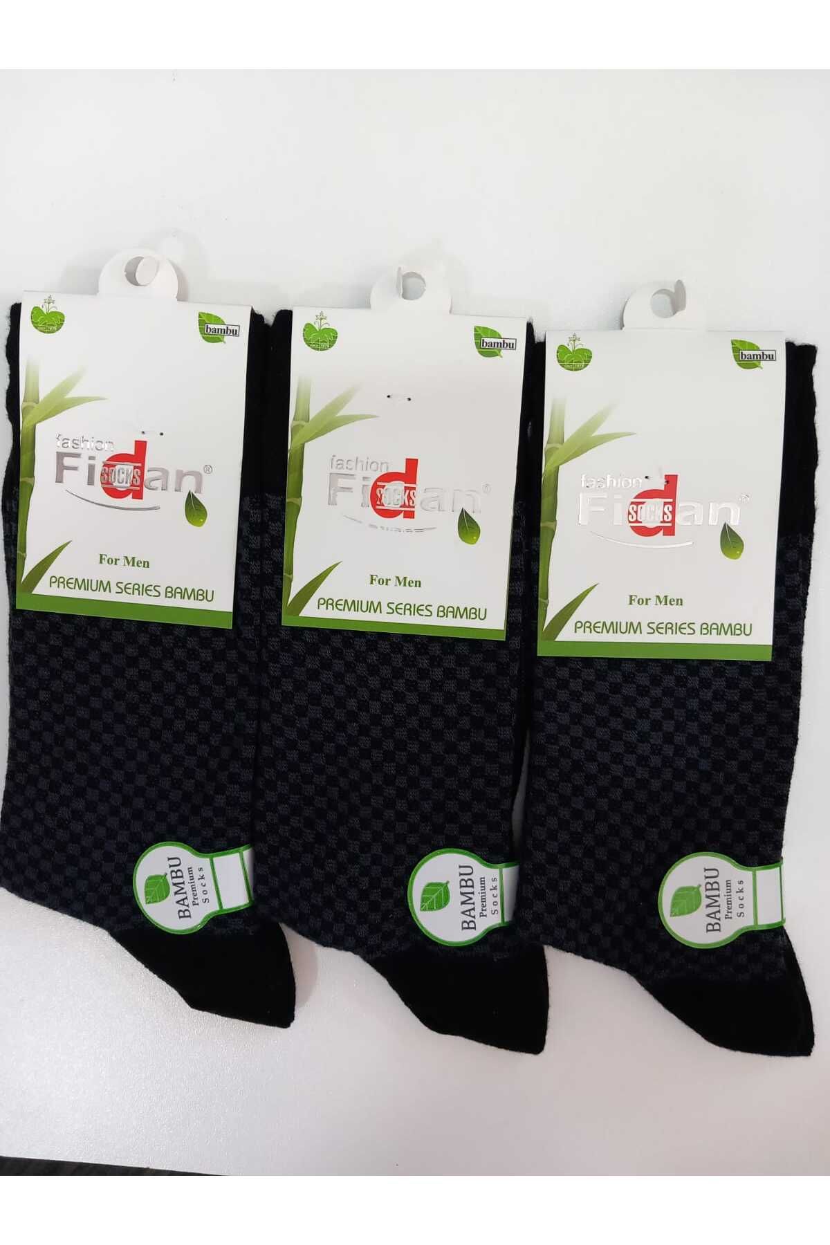 Batik Erkek 3 lü yazlık lacivert desenli bambu çorap