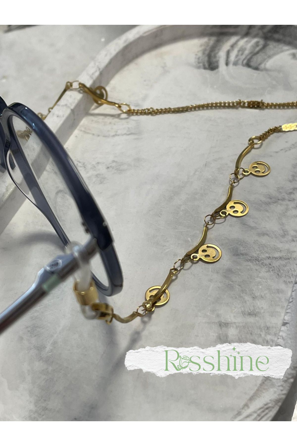 rosshine Gold Gülen Yüz Model Gözlük Askısı