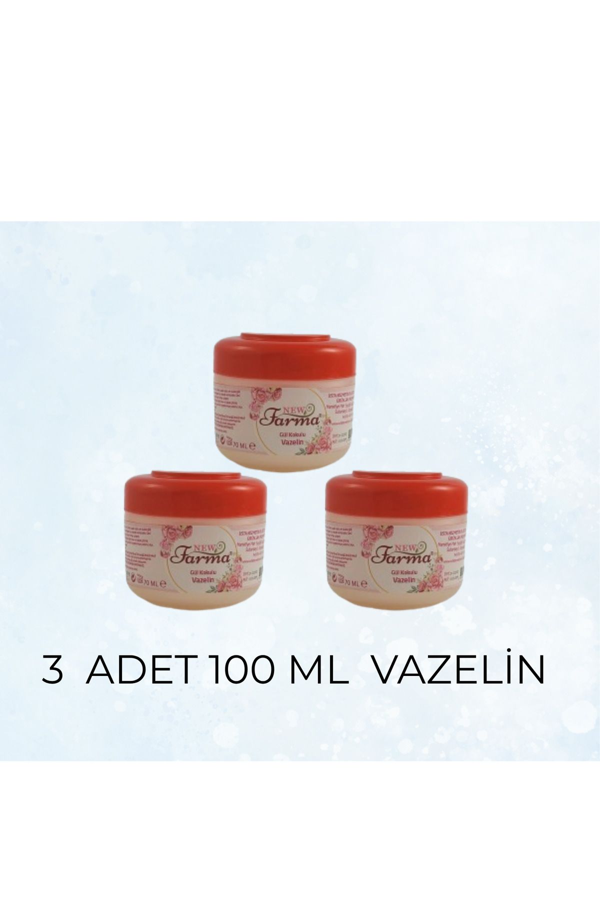 New Farma Gül Kokulu Vazelin 3 Adet 100 ml
