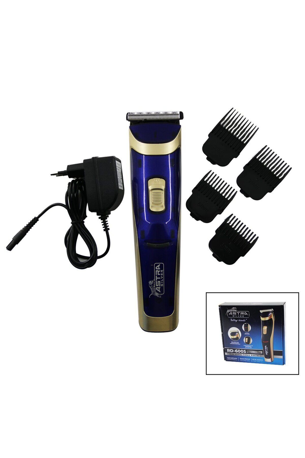 Modafiks SAÇ SAKAL KESME TRAŞ MAKİNESİ FİŞ ŞARJLI - LED GÖSTERGE - RENKLİ KROM KAPLAMA GÖVDE RD-6005 (4767)