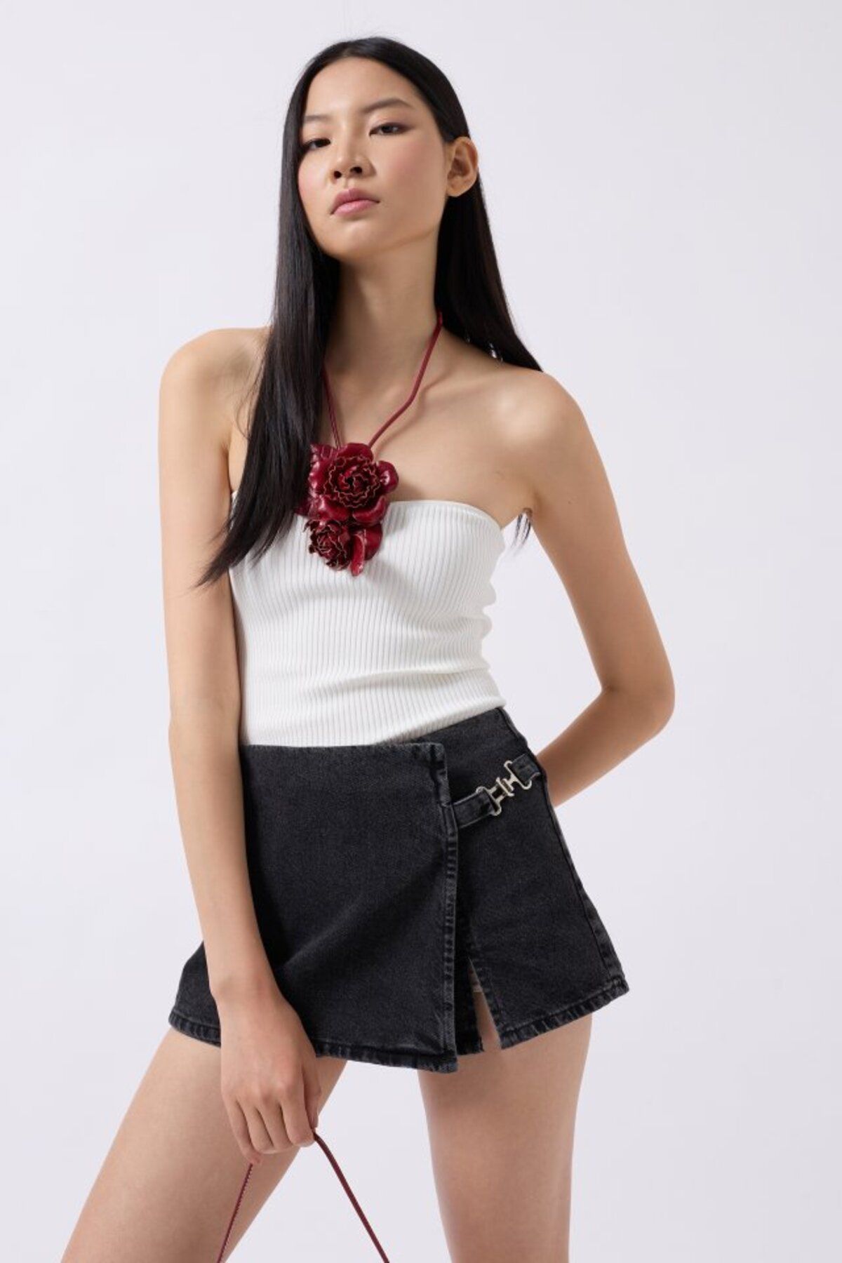 jupiter global bazaar Kemer Detay Denim Şort Etek