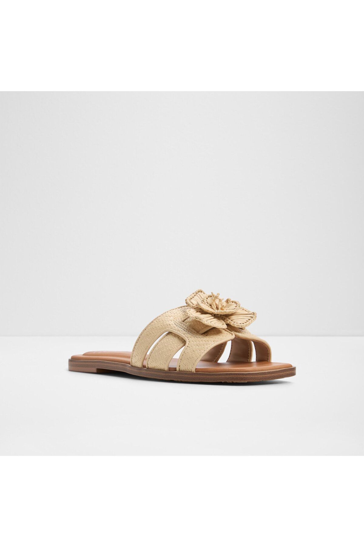 Aldo-SEAFLOWER - Γυναικεία υφασμάτινα ανοιχτό μπεζ ίσια πέδιλα χωρίς κορδόνια 4