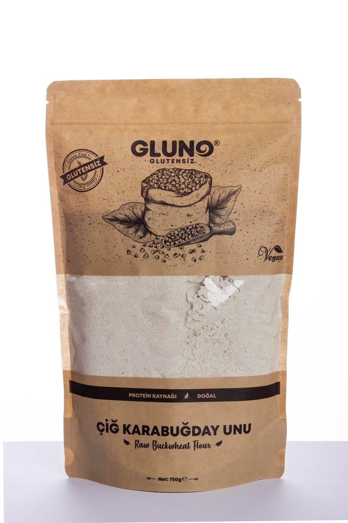 Gluno Glutensiz Çiğ Karabuğday Unu 750 Gr
