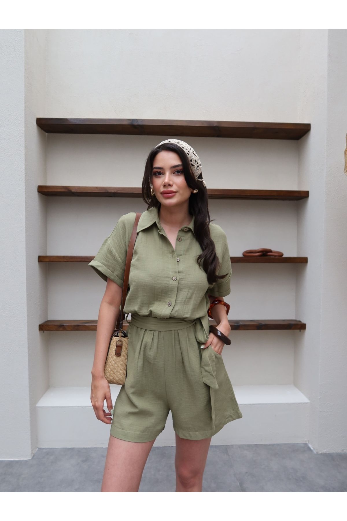 ESRAHELVACI Bel Kuşaklı Mini Tulum