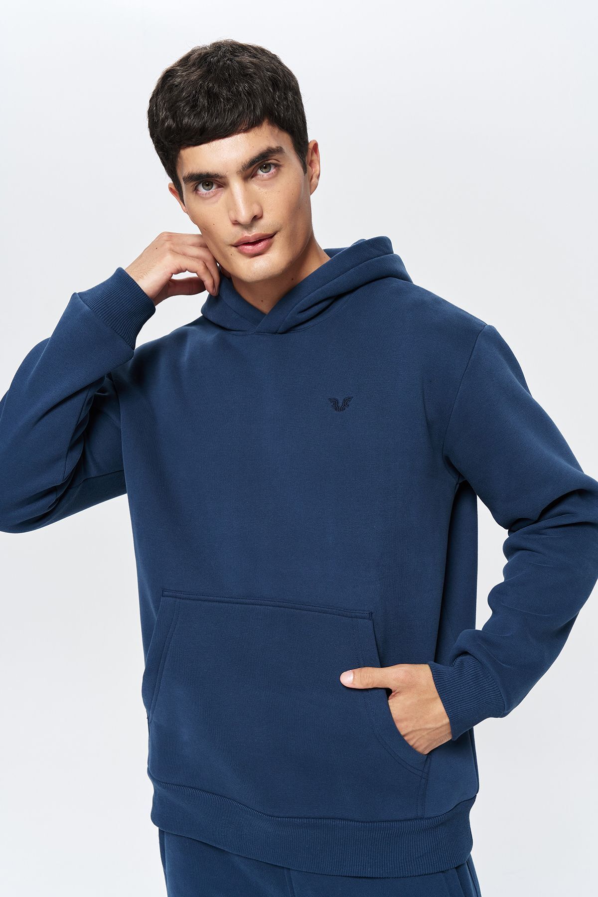 aradimtaradim Erkek Carbon 3 Iplik Şardonlu Fleece Yumuşak Fırçalı Kapişonlu Oversize Sweatshirt 9799