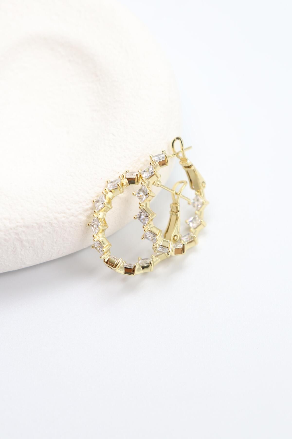 BY CANSU ACCESSORİES Bianca Gold Küpe (14k)