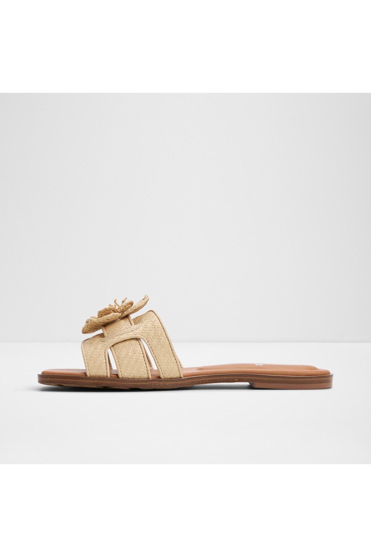 Aldo-SEAFLOWER - Γυναικεία υφασμάτινα ανοιχτό μπεζ ίσια πέδιλα χωρίς κορδόνια 3