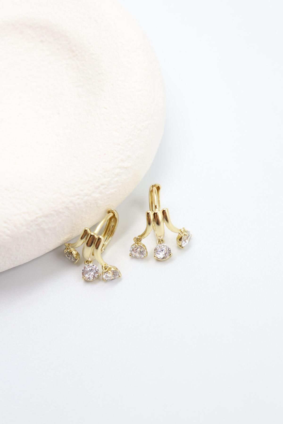 BY CANSU ACCESSORİES Cristina Gold Küpe (14k)