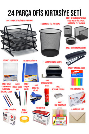 Dağtaş Kırtasiye 24 Parça Ofis Seti Ofis Kırtasiye Seti Ofis Masaüstü Set