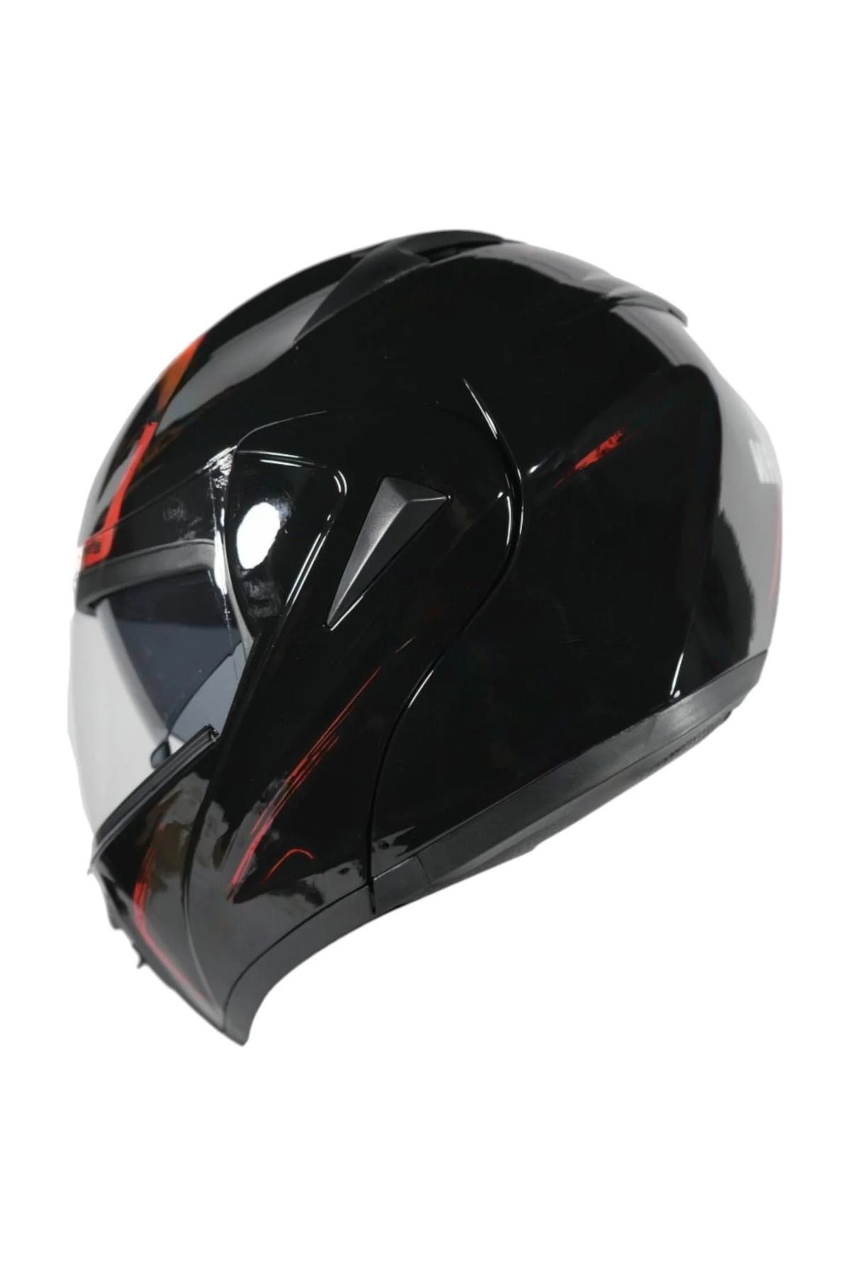 VRT - ÇENE AÇILIR VİZÖRLÜ KASK [MB808] [MAT] SİYAH - KIRMIZI [M] #56594
