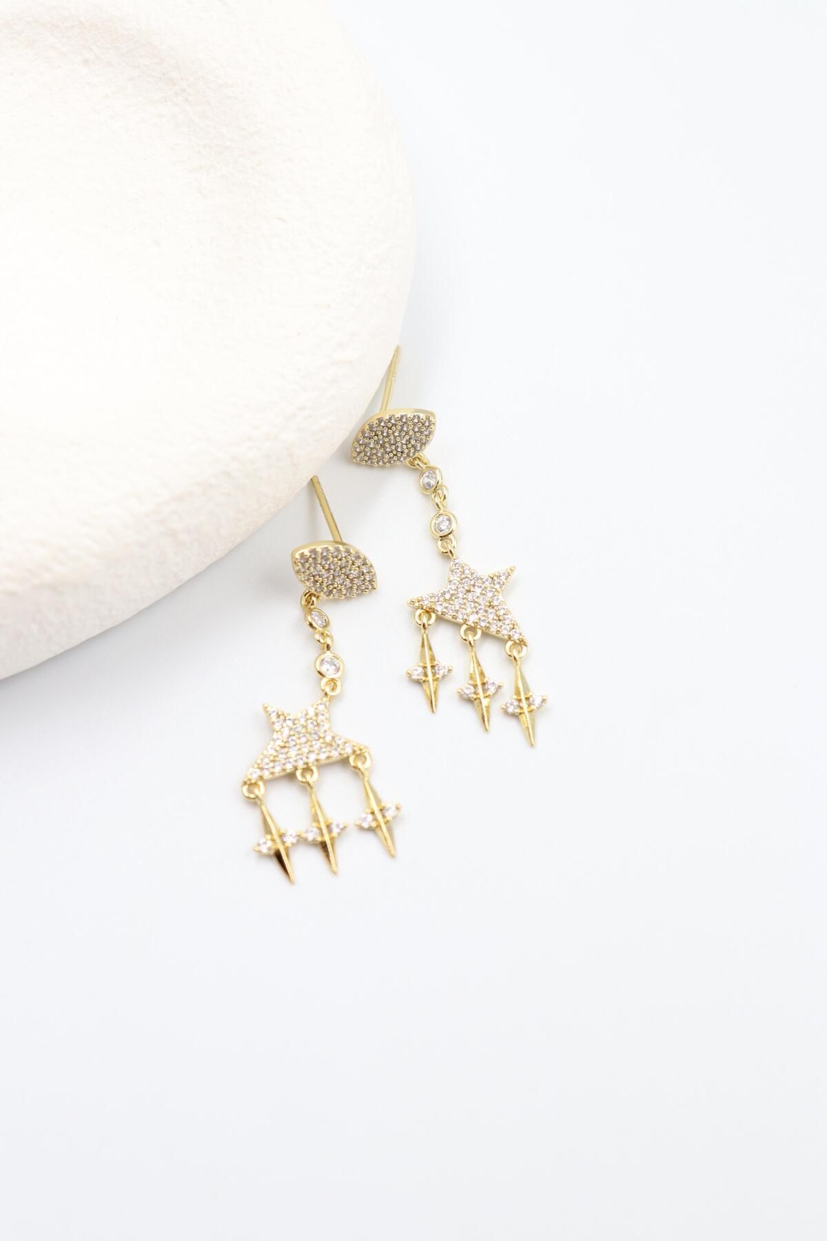 BY CANSU ACCESSORİES Diana Gold Küpe (14k)
