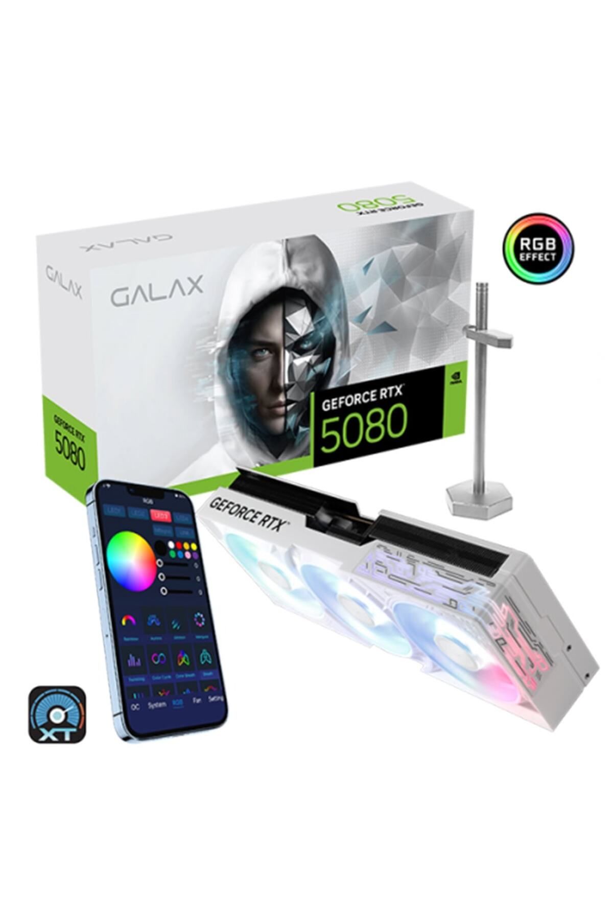 GALAX GeForce RTX 5080 1-Click OC White 16GB GDDR7 256 Bit DLSS 4 Ekran Kartı (58NZN6MDBCWH)