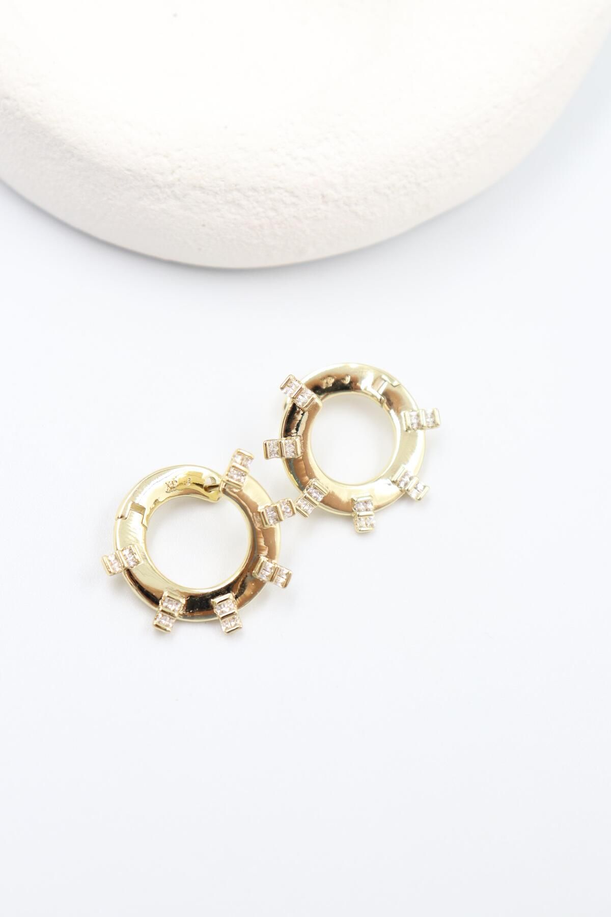 BY CANSU ACCESSORİES Gimignano Gold Küpe (14k)