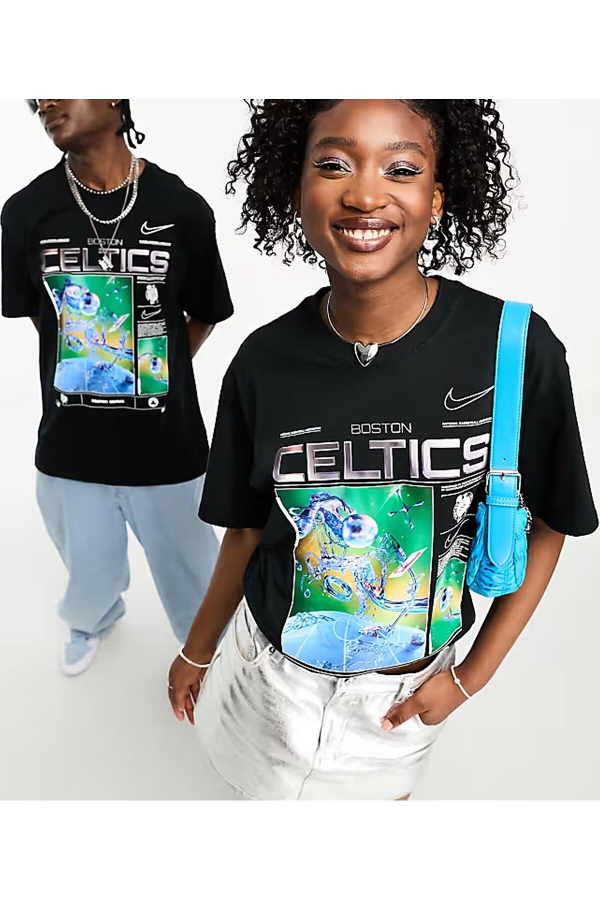 Nike Basketball NBA Boston Celtics Max 90 Unisex Loose Fit T-shirt Unisex Bol Kesim Tişört Siyah