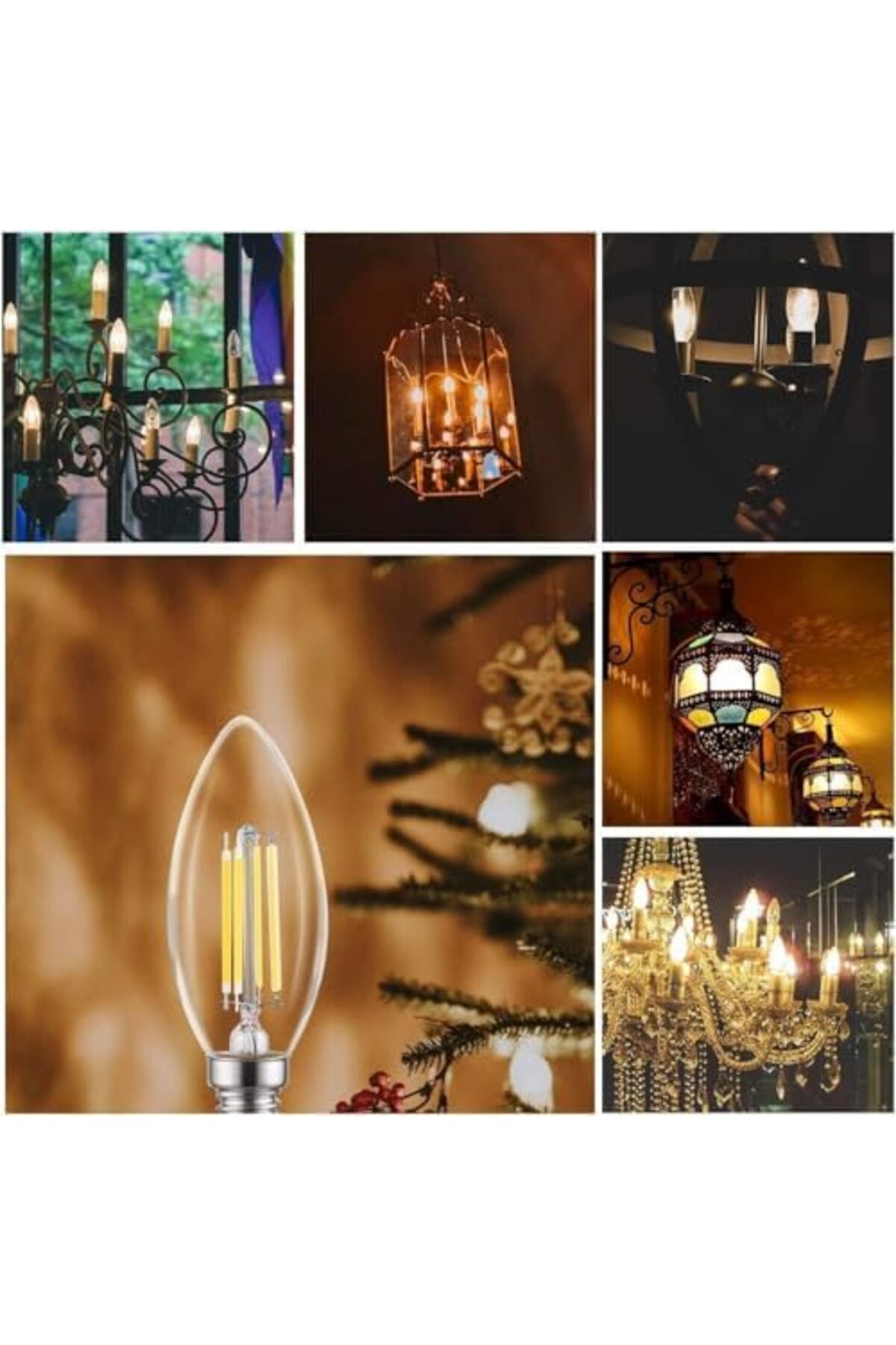 modi-E14 4W Pack 10 Candle Bulb 40 Watt Equivalent LED Filament Light Bulbs Non-Dimmable Soft WW Cla 6