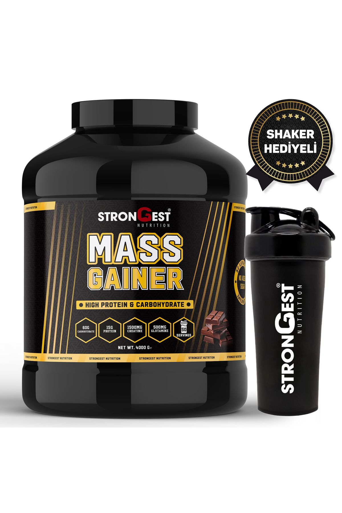 Mass Gainer 4000gr 50 Servis Yüksek Protein Değerli, Kreatin Ve Amino Asit Takviyeli