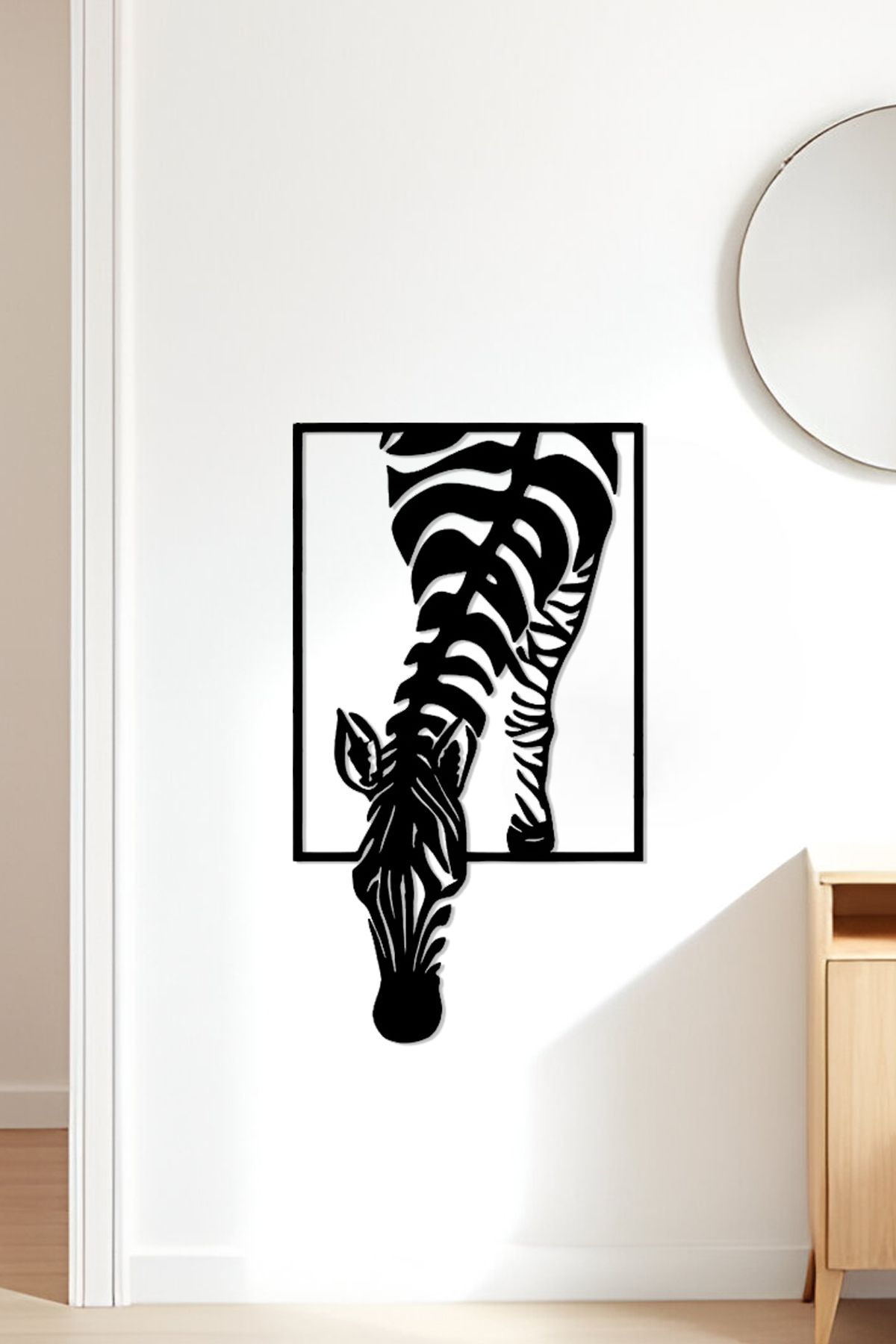 oalpo Zebra Modern Dekoratif Tablo, Dolap, Duvar ve Kapı Üzerine Uygun, 3D Baskı, 20cm