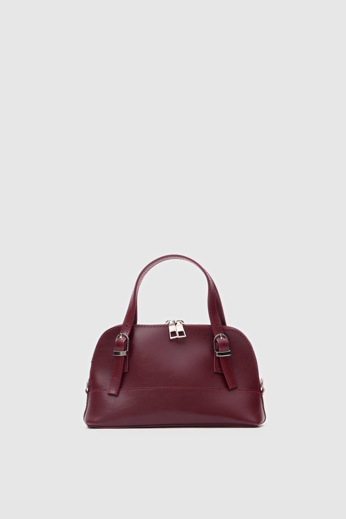 Shule Bags Ribbon Bordo Mini Çapraz Çanta