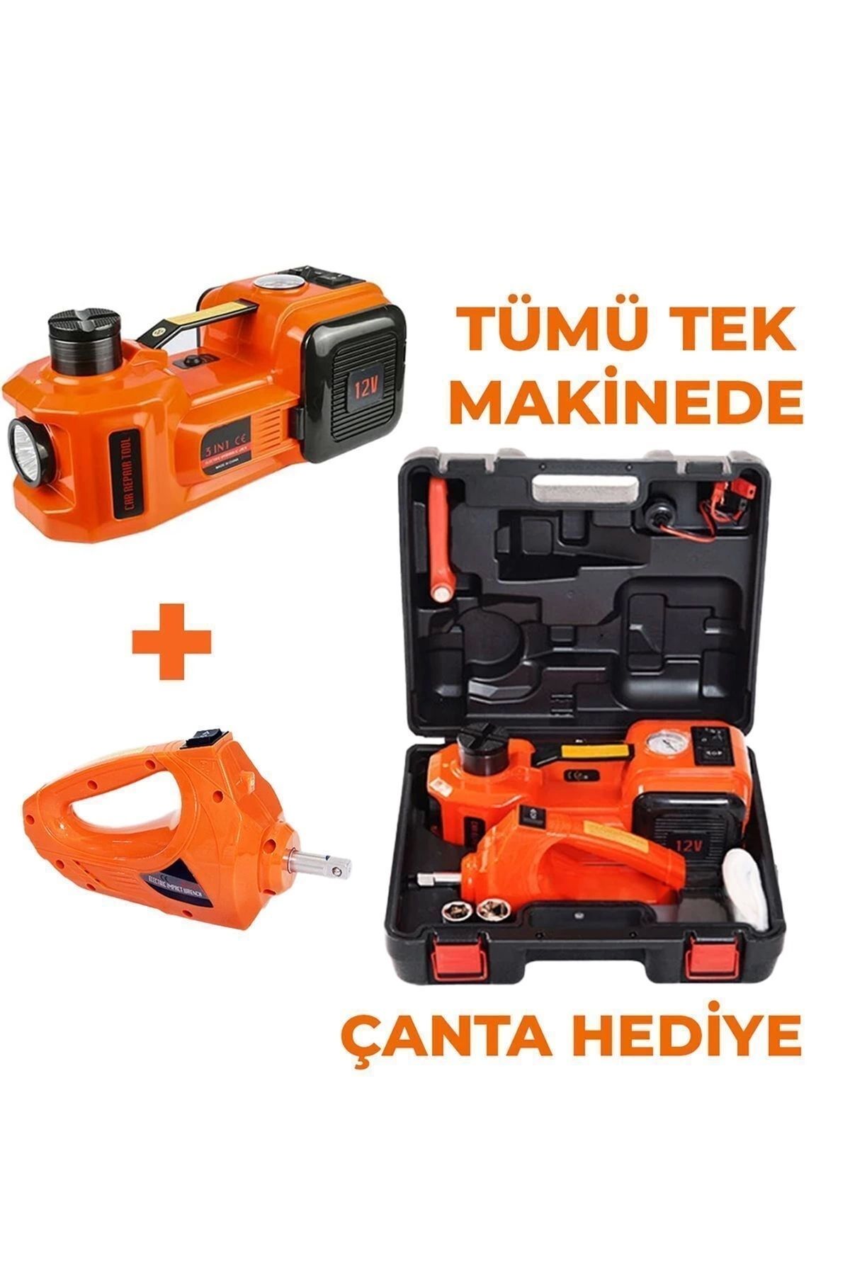 BAUWELT Elektrikli Hidrolik Kriko Hava Pompası Bijon Anahtarı