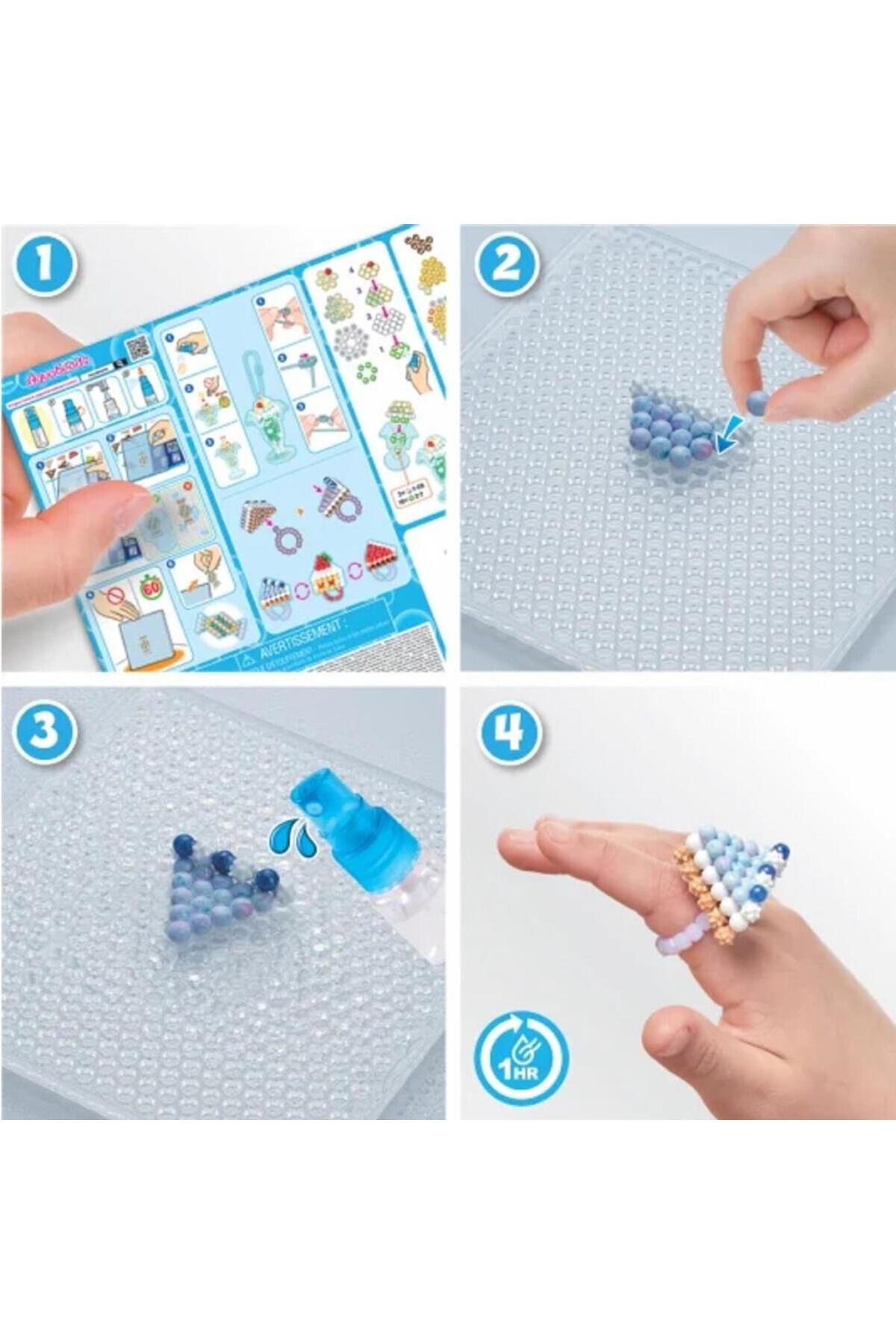 NW NessiWorld Nessiworld 35090 AquaBeads Dondurma ve Tatlı Aksesuar Kiti - 700 parça +4 yaş