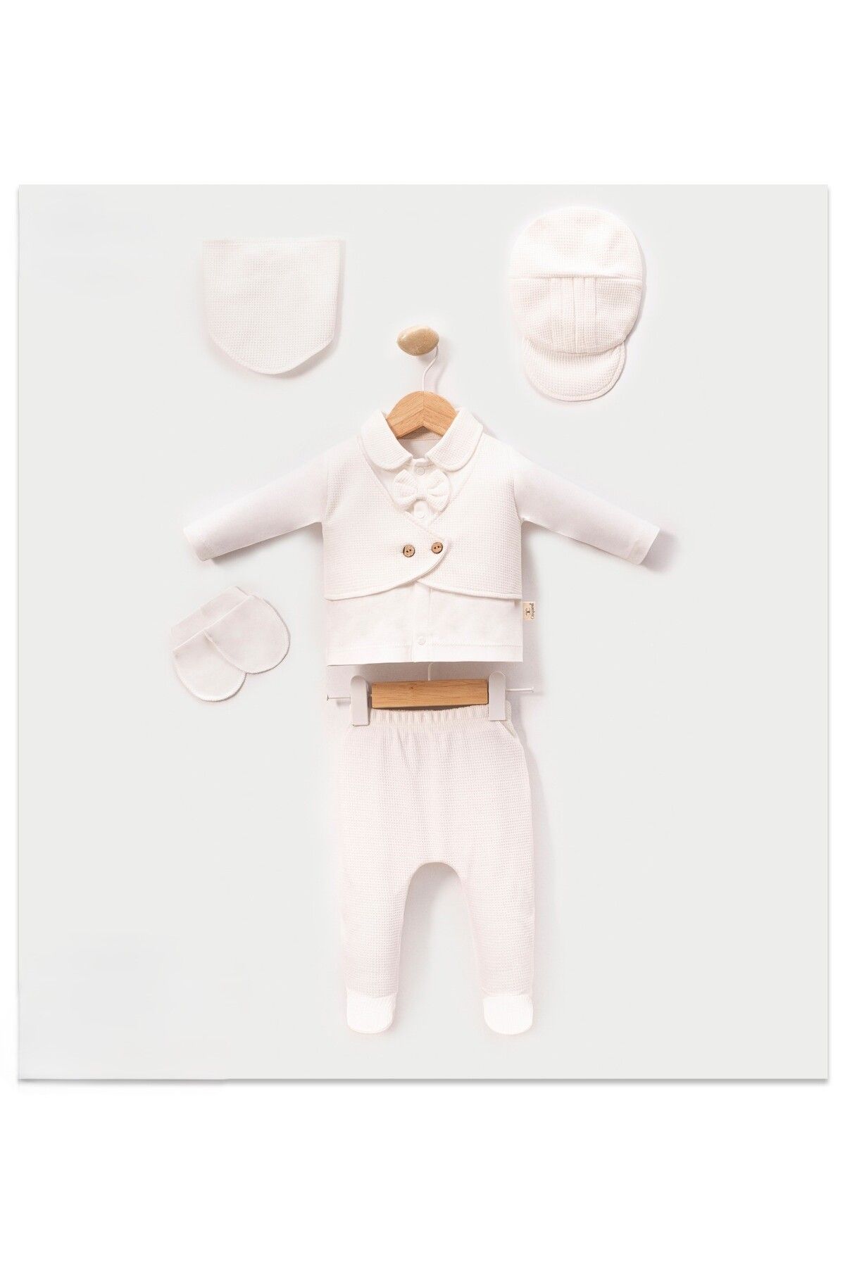Bulut Baby Papyonlu Erkek Bebek 5'li Takım Hastane Çıkışı Set