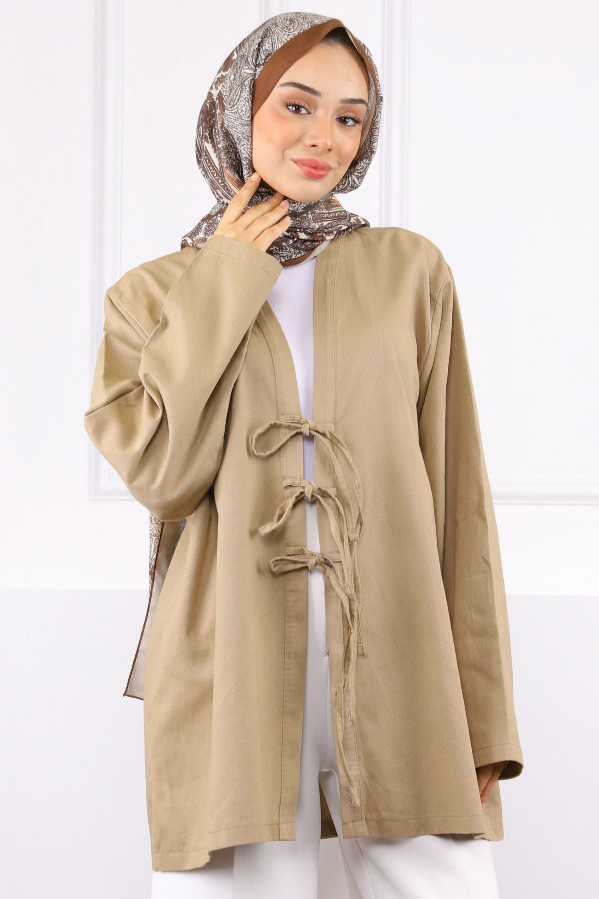 İmajButik Vizon Ön Bağlamalı Kimono