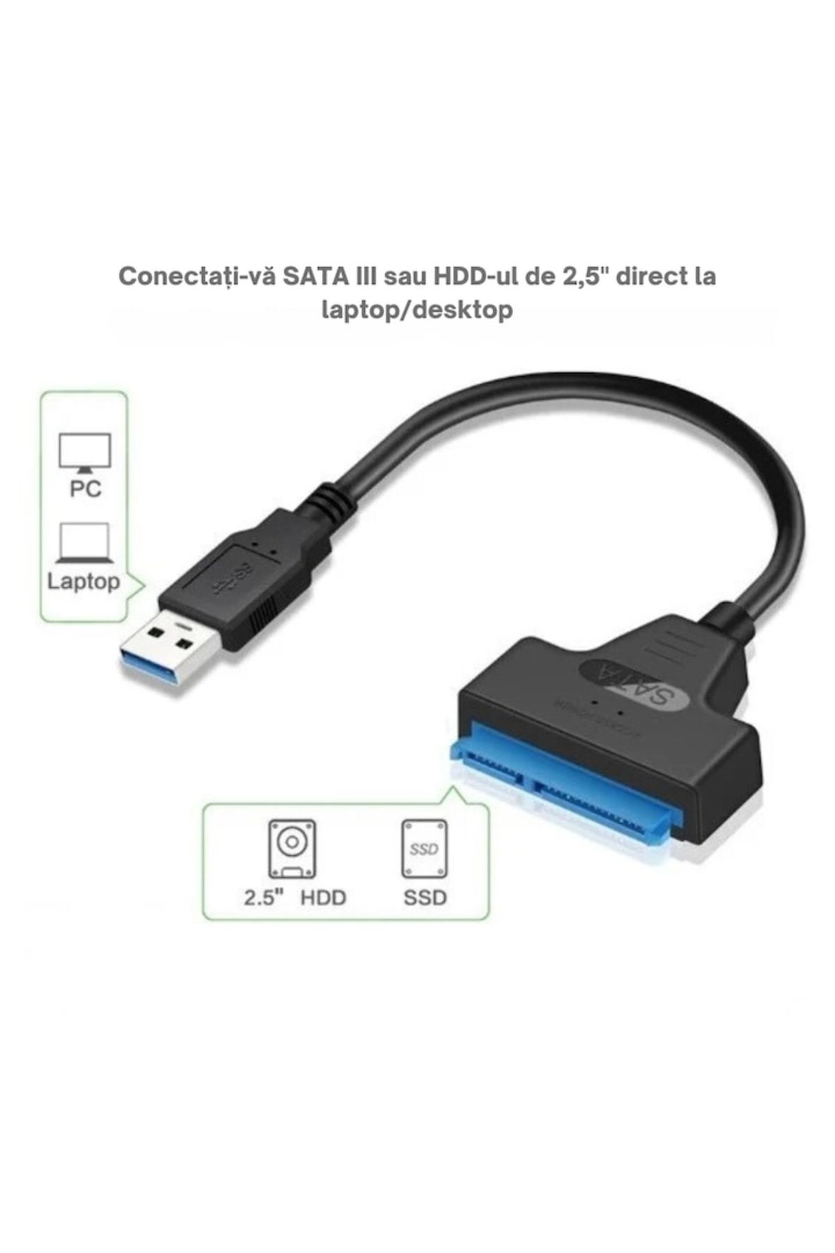 varioshop-USB 3.0 to SATA Adapter VarioShop®, For HDD/SSD, Plug and play, Compatible with Window/MacBook/Lin 4