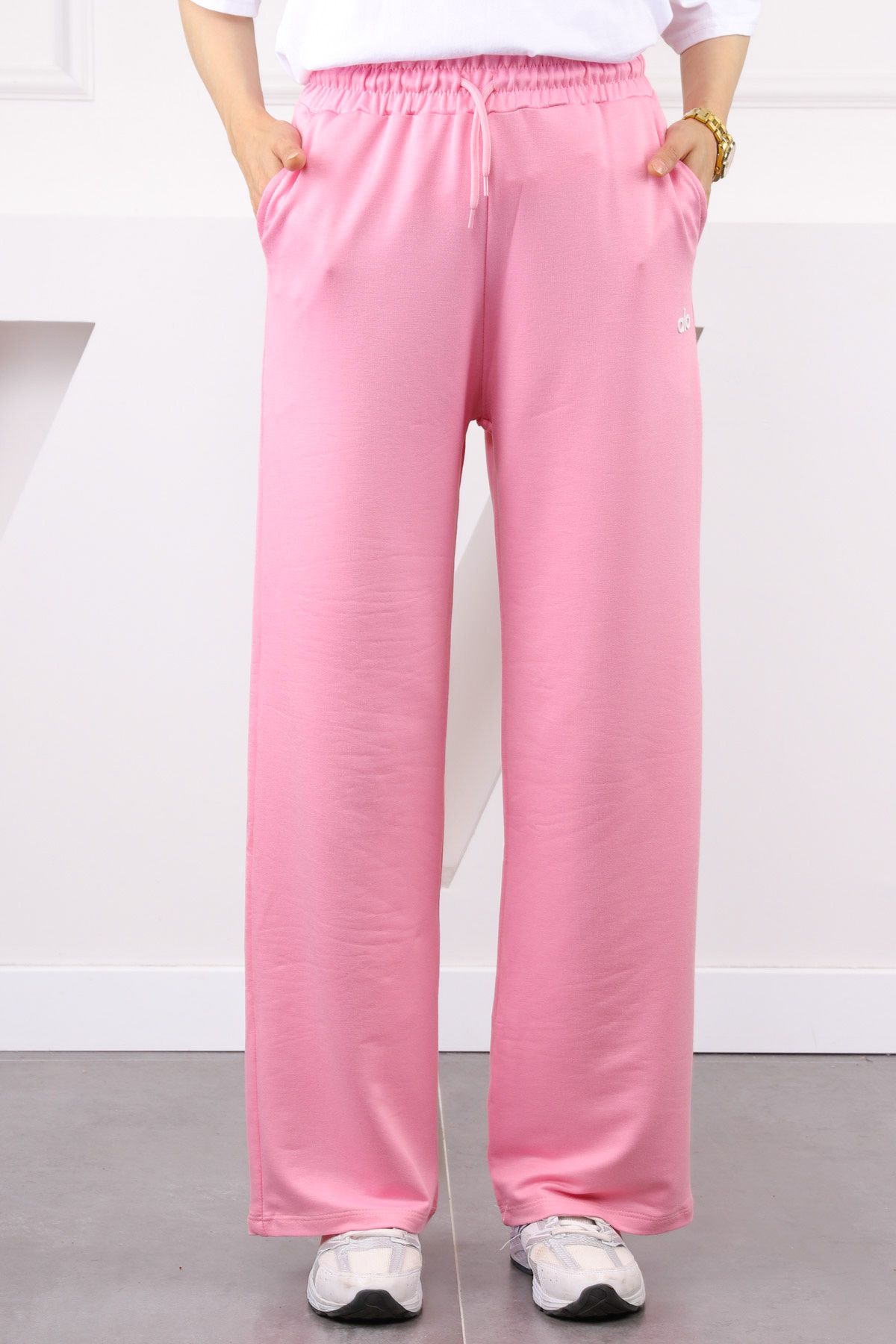 İmajButik Pembe Bel Lastikli Modal Eşofman Altı