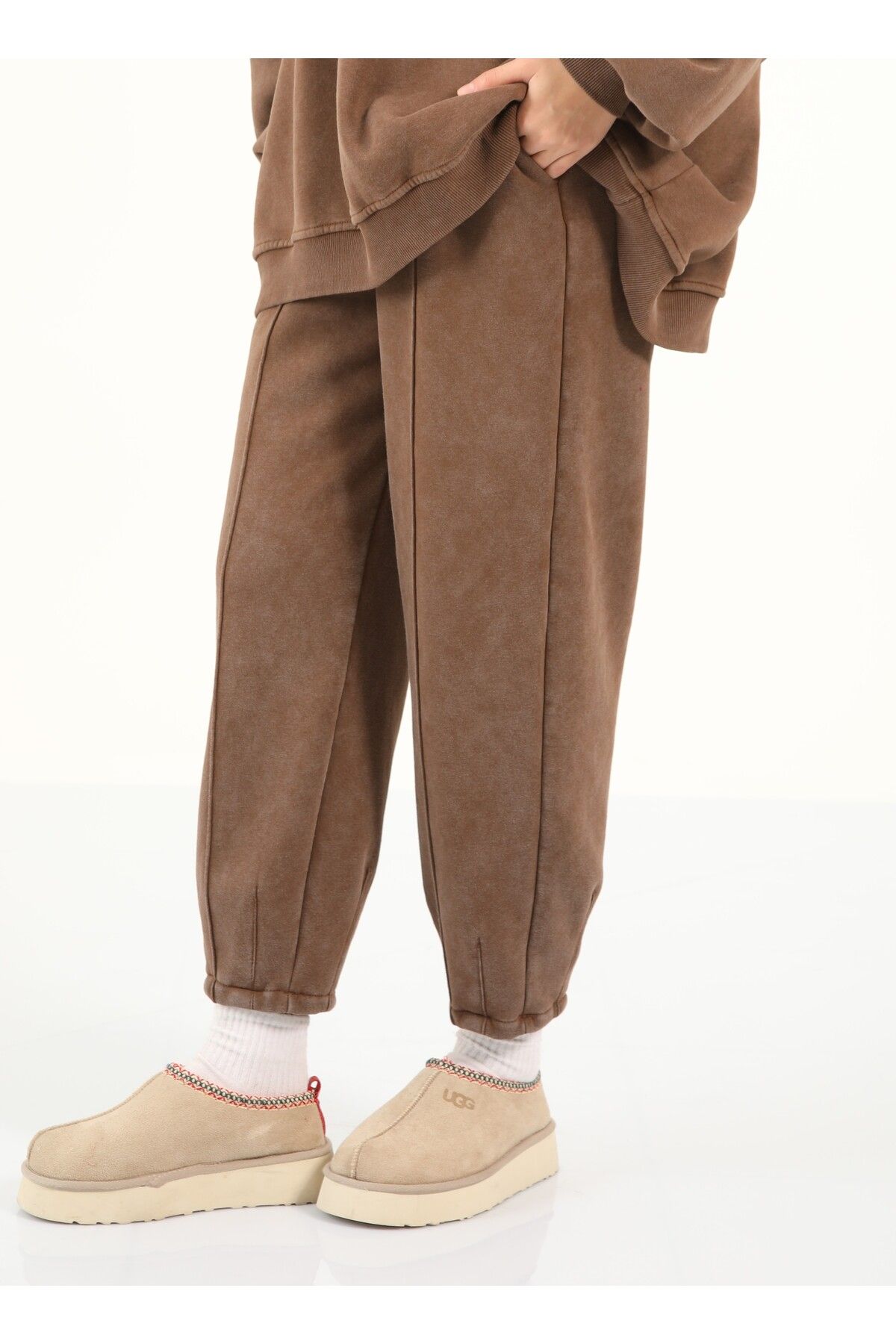 Suede Style 5379 - 3 İplik Soft Yıkamalı Rahat Salaş Kadın Eşofman Altı