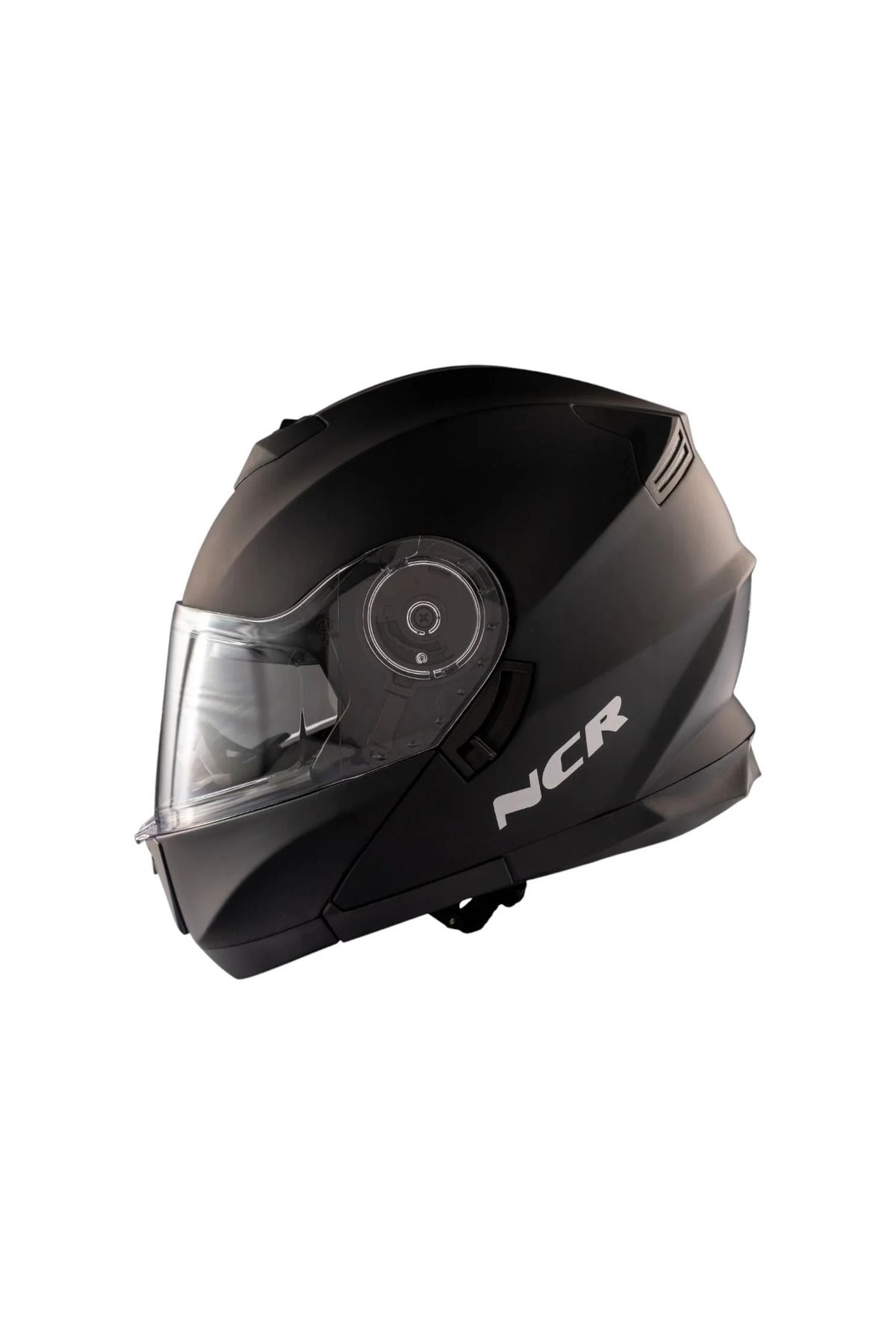 NCR MOTOSİKLET KASK ÇENE AÇILIR VİSÖRLÜ ECE BELGELİ - DÜZ MAT SİYAH #13010DMS [XL]