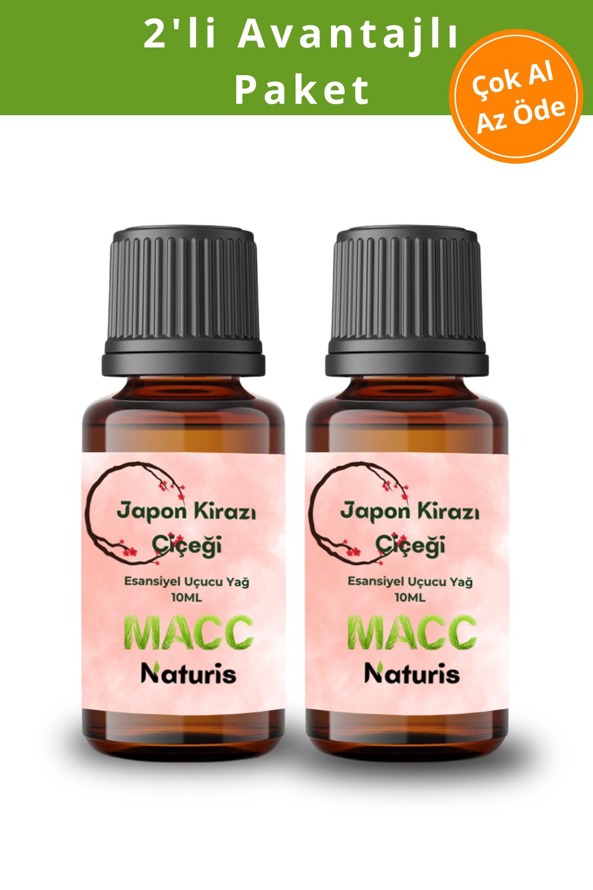 MACC Naturis Favori Set Japon Kirazı Esansiyel Uçucu Yağ Buhurdanlık Yağ Hava Nemlendirici Aroma Difüzör Esans