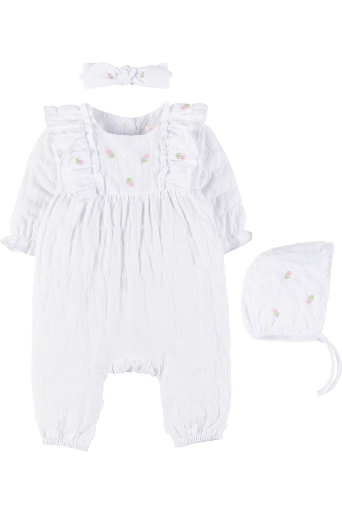 İDİL BABY İdilbaby Kız Bebek 3'lü Tulum Takım