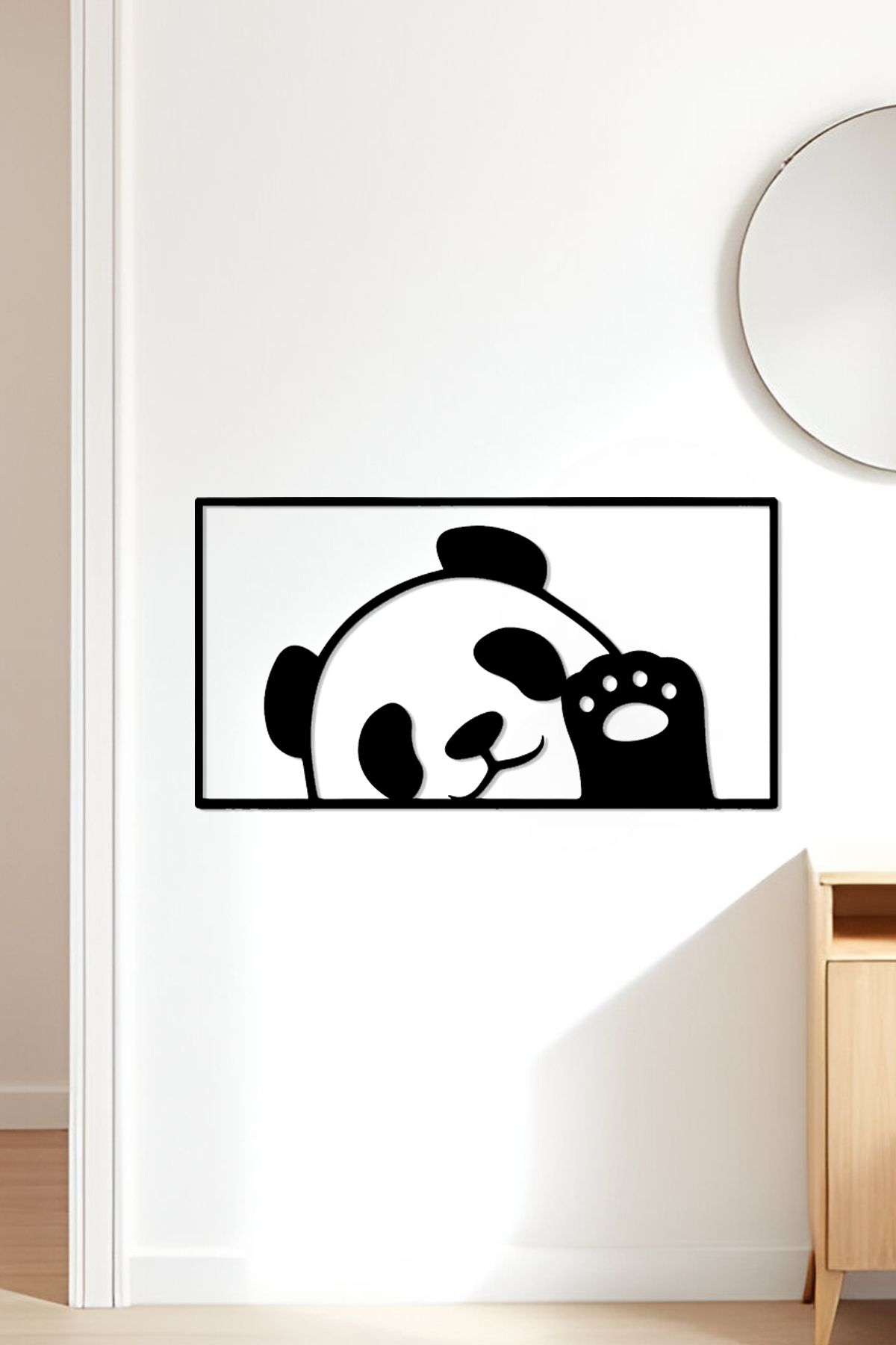 oalpo Sevimli Panda Modern Dekoratif Tablo, Dolap, Duvar ve Kapı Üzerine Uygun, 3D Baskı, 20cm