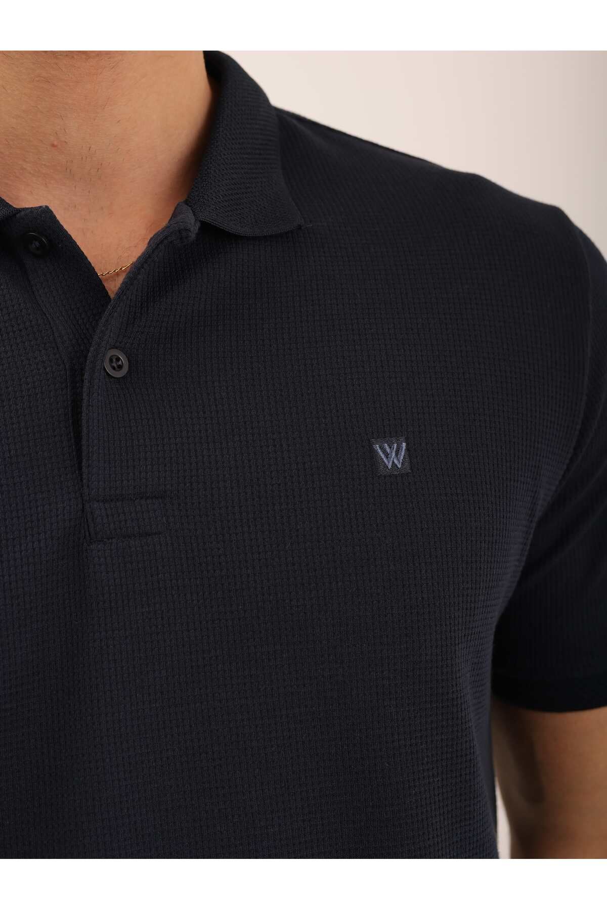 WKM Erkek Regular Fit Polo Yaka Wafil Basic Tişört